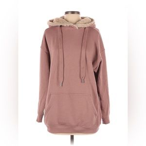 Aerie Sherpa Rose Pink Oversized Pullover Hoodie Sweater XS